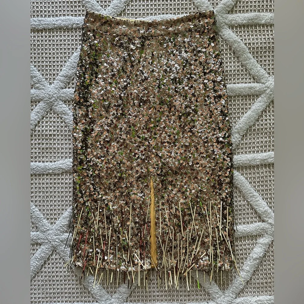 Walter Baker Trixie Skirt in Gold Beam Sequin